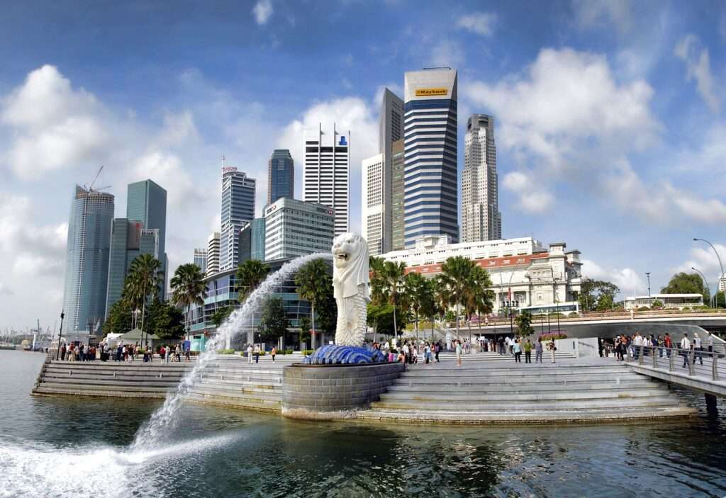 singapore, merlion park, asia